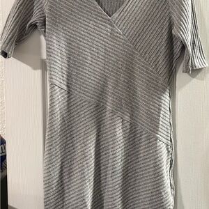 Candie's Heather Gray Ribbed V-Neck Dress